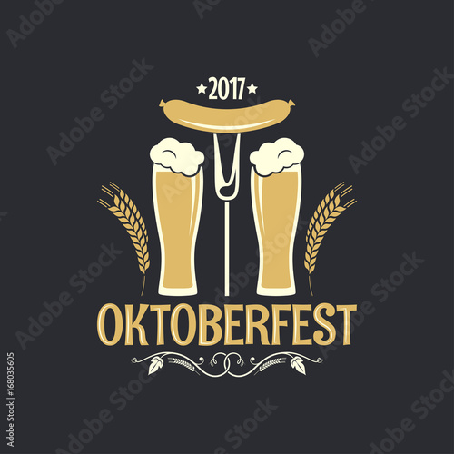 oktoberfest beer glass logo background