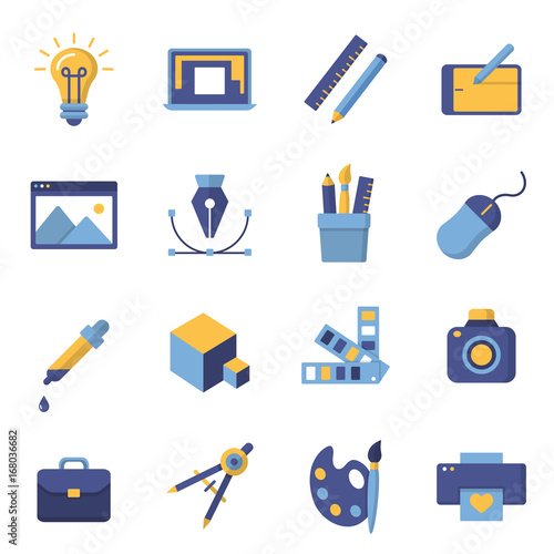 Printing and graphic design icons.