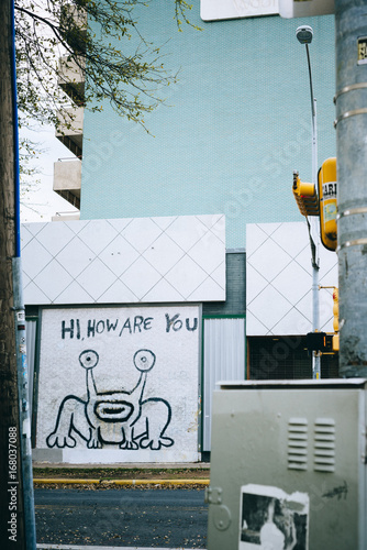 AUSTIN, USA - March 10, 2013: Greeting board on street photo