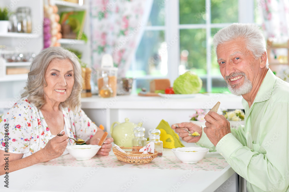 Senior couple having meal Senior couple having meal