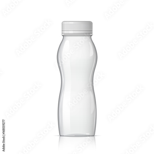 Realistic plastic bottle for yogurt