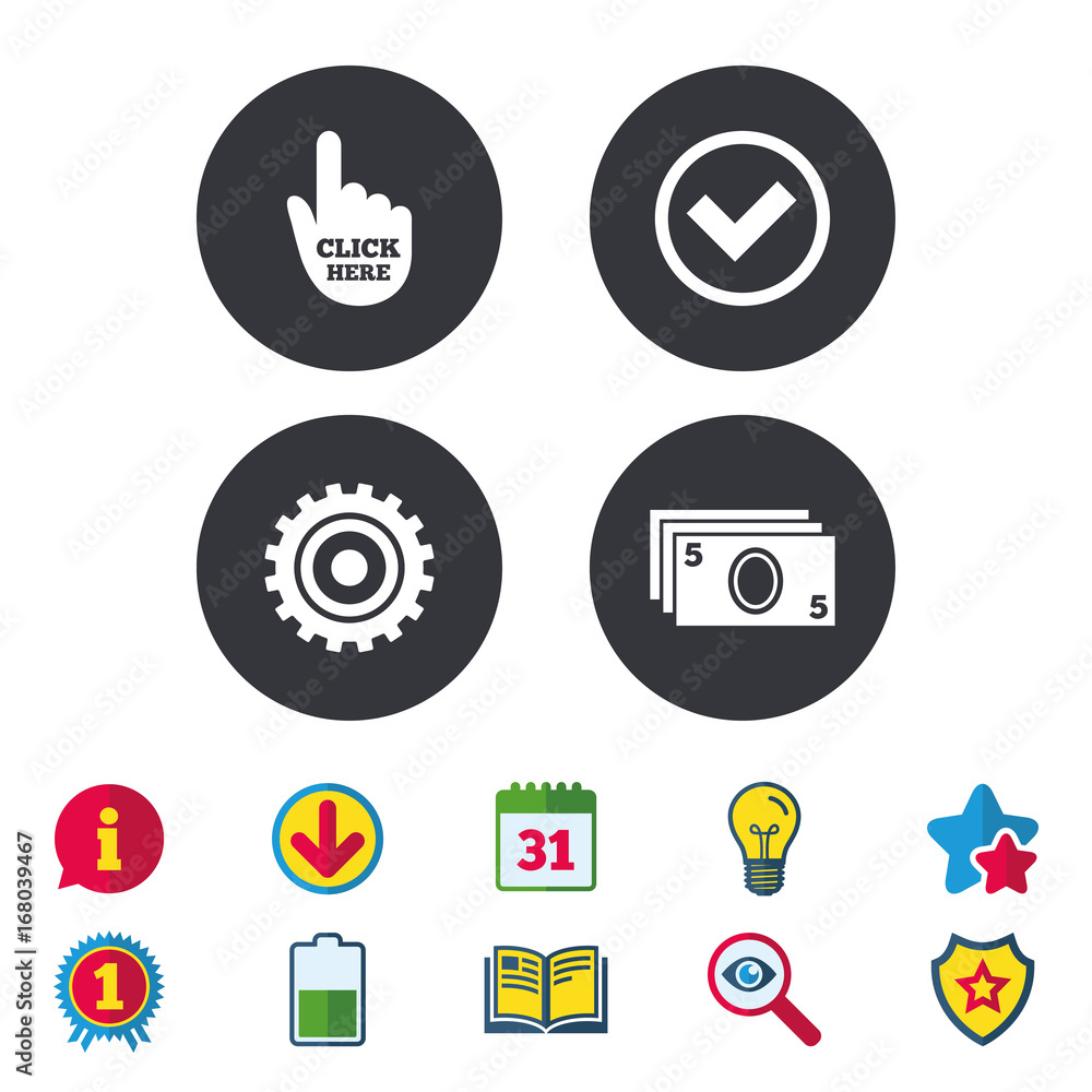 ATM cash machine withdrawal icons. ATM cash machine withdrawal icons.