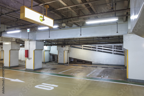 Interior view of Underground car parking lot