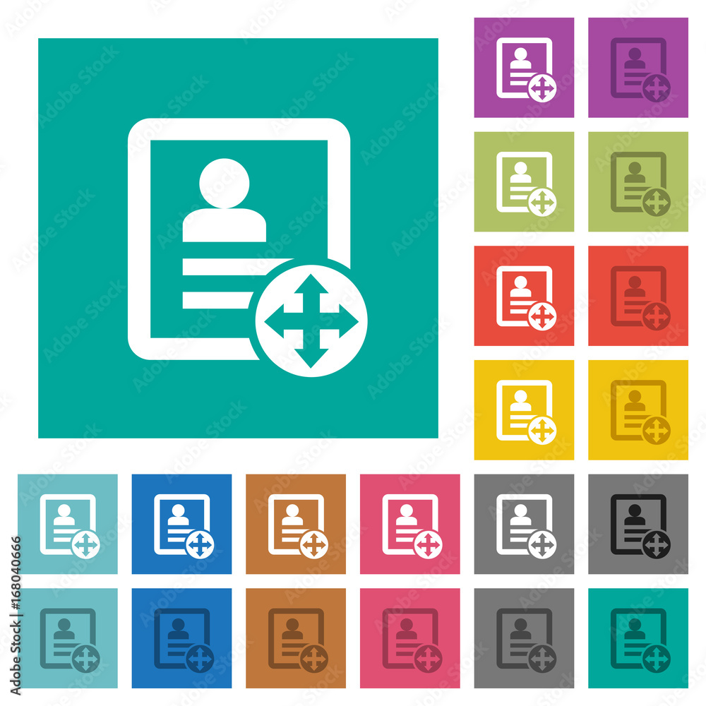Move contact square flat multi colored icons Move contact square flat multi colored icons