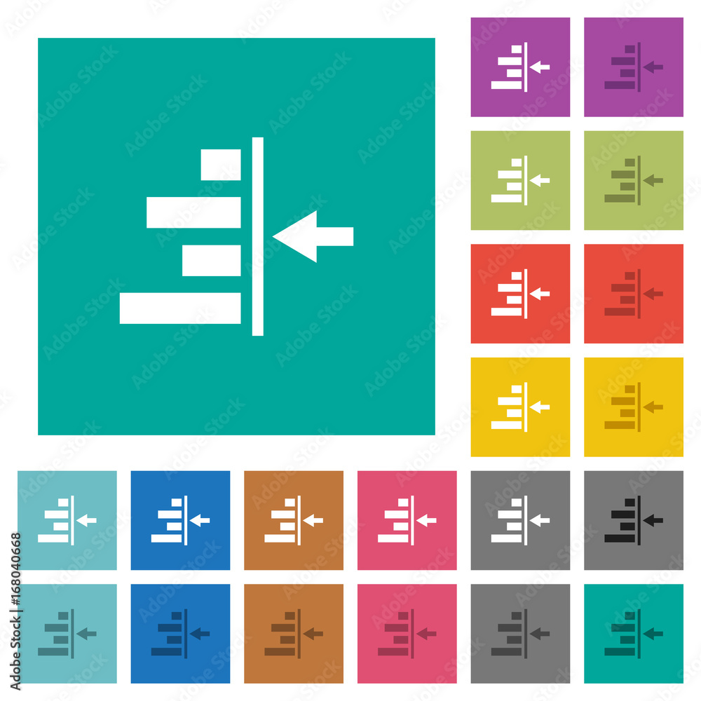 Increase right indentation of content square flat multi colored icons Increase right indentation of content square flat multi colored icons