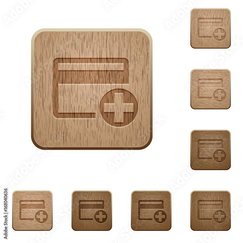 Add new credit card wooden buttons