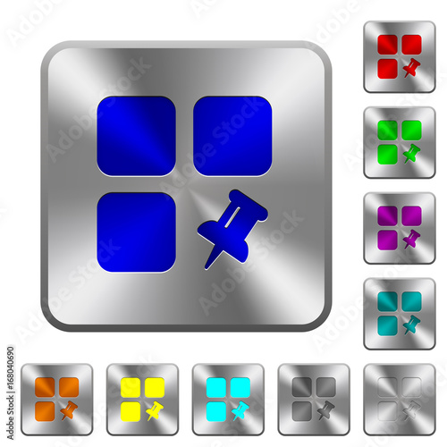 Pin component rounded square steel buttons