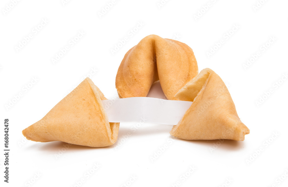 fortune cookie with blank paper isolated fortune cookie with blank paper isolated