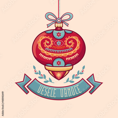 Czech language. Vesele Vanoce. Christmas message. 