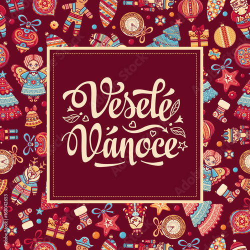 Czech language. Vesele Vanoce. Christmas message. 