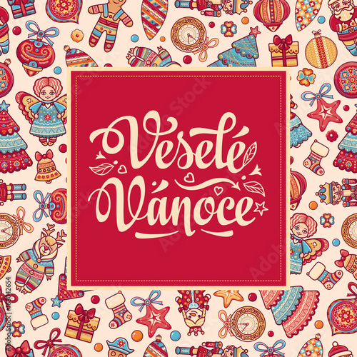 Czech language. Vesele Vanoce. Christmas message. 