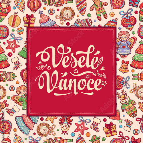Czech language. Vesele Vanoce. Christmas message. 