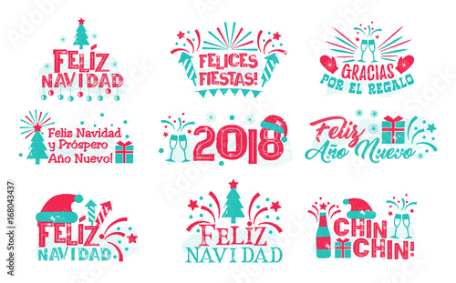 Happy new year Spanish set