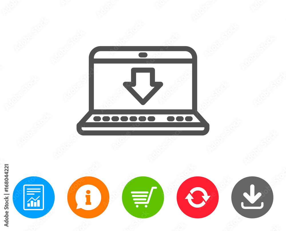 Download line icon. Internet Downloading sign. Download line icon. Internet Downloading sign.
