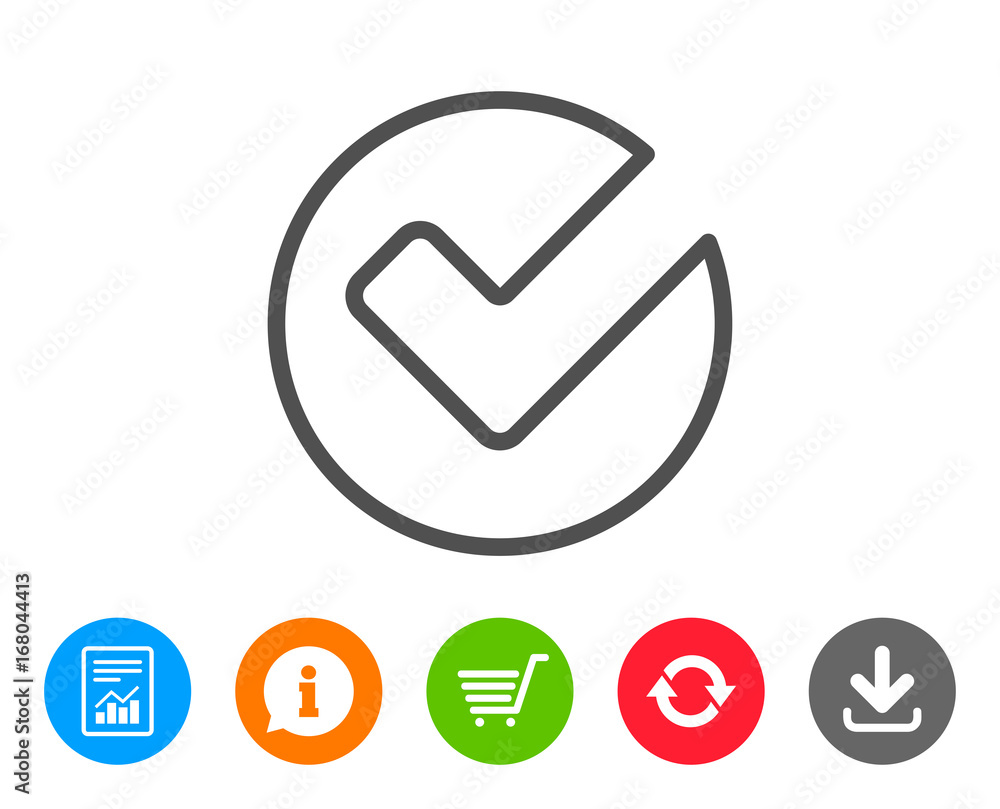 Check line icon. Approved Tick sign. Check line icon. Approved Tick sign.