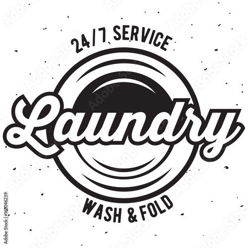 Vector laundry logo emblem, design element. logotype template and badge.