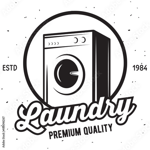 Vector laundry logo emblem, design element. logotype template and badge.