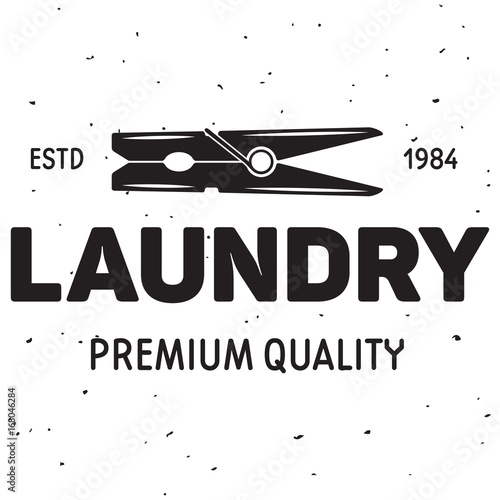 Vector laundry logo emblem, design element. logotype template and badge.