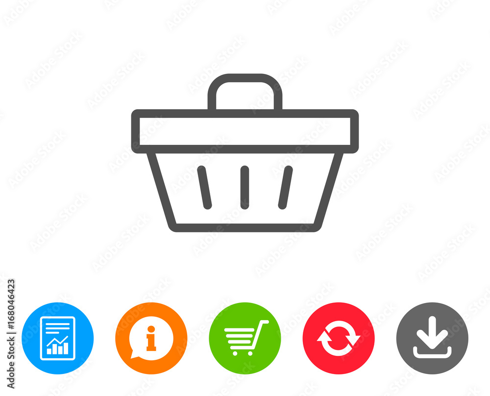 Fototapeta premium Shopping cart line icon. Online buying sign.