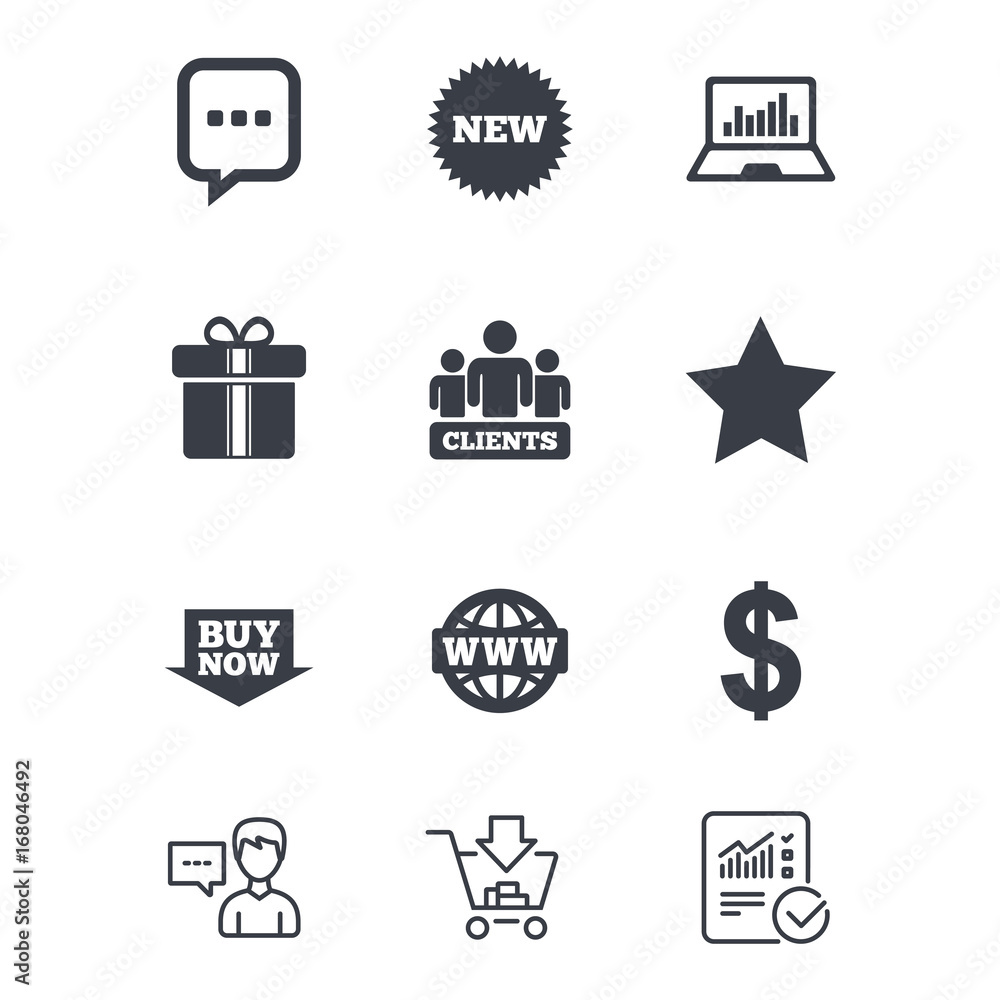 Online shopping, e-commerce and business icons. Online shopping, e-commerce and business icons.