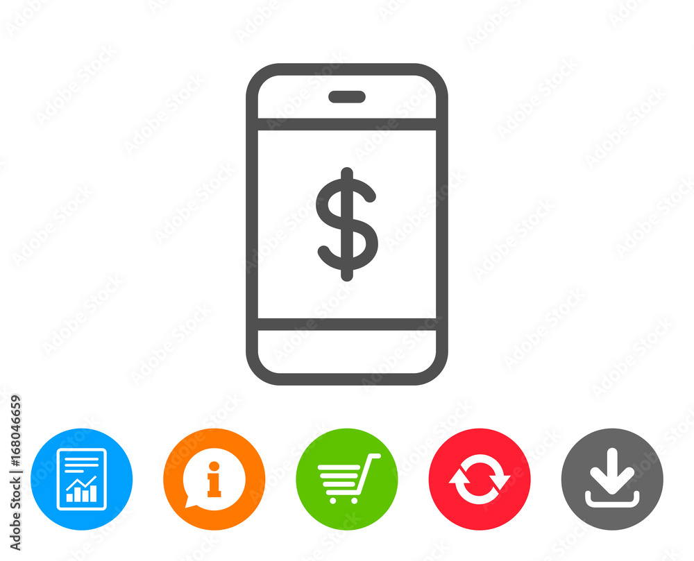 Mobile Shopping line icon. Online buying. Mobile Shopping line icon. Online buying.