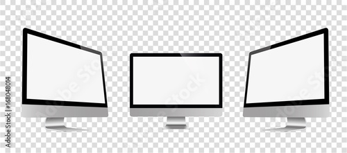 Screen computer monitor. Computer display isolated on white background - stock vector.