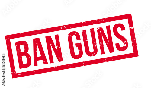 Ban Guns rubber stamp. Grunge design with dust scratches. Effects can be easily removed for a clean, crisp look. Color is easily changed.