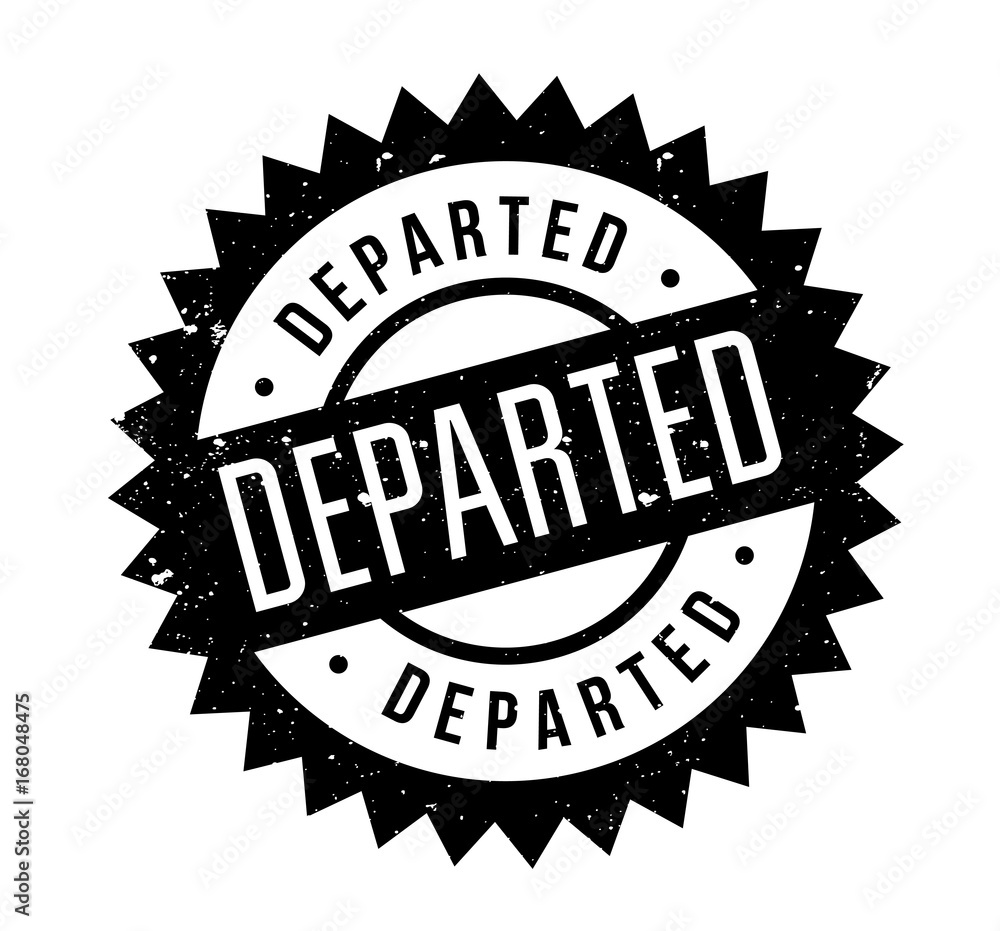 Departed rubber stamp. Grunge design with dust scratches. Effects can be easily removed for a clean, crisp look. Color is easily changed. Departed rubber stamp. Grunge design with dust scratches. Effects can be easily removed for a clean, crisp look. Color is easily changed.