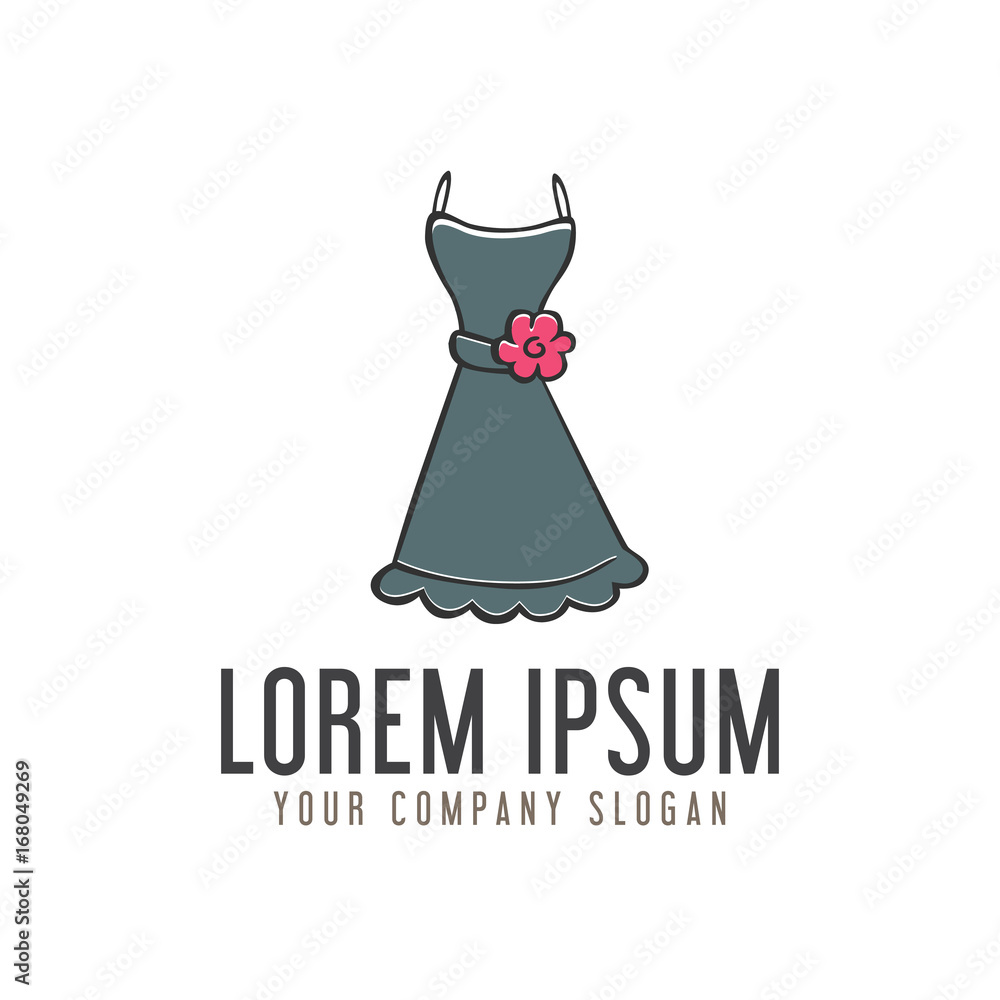 woman clothes logo. hand drawn design concept template woman clothes logo. hand drawn design concept template