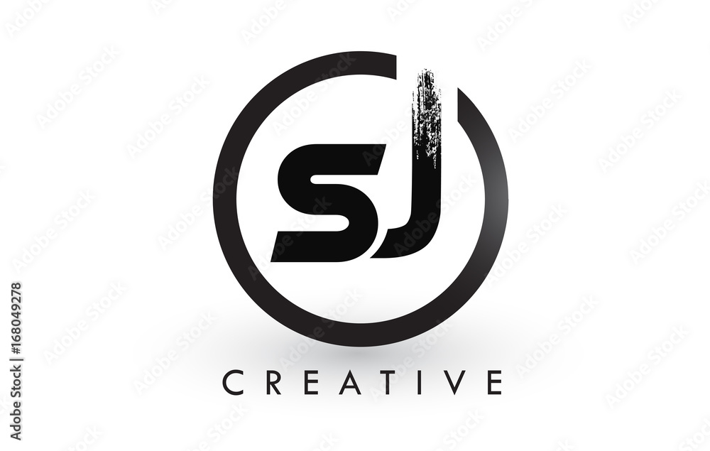 SJ Brush Letter Logo Design. Creative Brushed Letters Icon Logo. SJ Brush Letter Logo Design. Creative Brushed Letters Icon Logo.