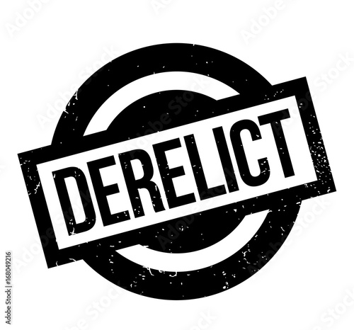Derelict rubber stamp. Grunge design with dust scratches. Effects can be easily removed for a clean, crisp look. Color is easily changed.