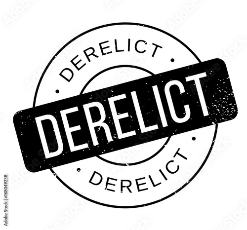 Derelict rubber stamp. Grunge design with dust scratches. Effects can be easily removed for a clean, crisp look. Color is easily changed.