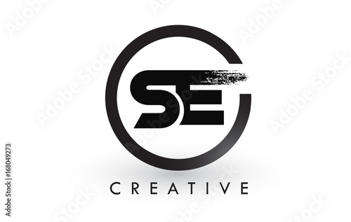 SE Brush Letter Logo Design. Creative Brushed Letters Icon Logo.