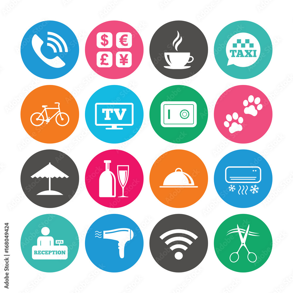 Set of Hotel services and Apartment icons. Set of Hotel services and Apartment icons.