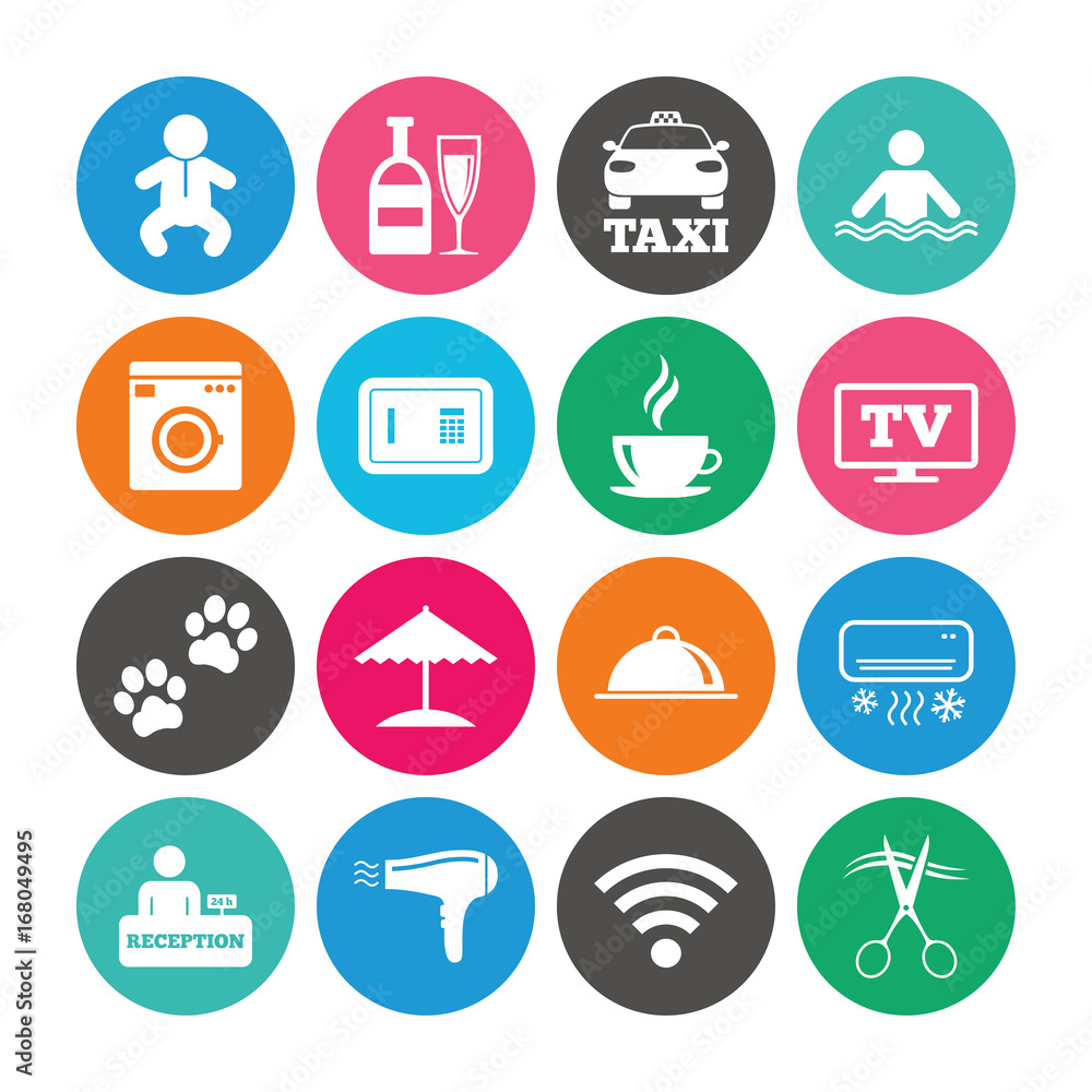 Set of Hotel services and Apartment icons. Set of Hotel services and Apartment icons.