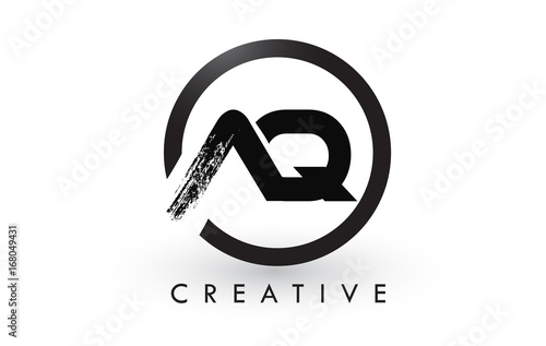 AQ Brush Letter Logo Design. Creative Brushed Letters Icon Logo.