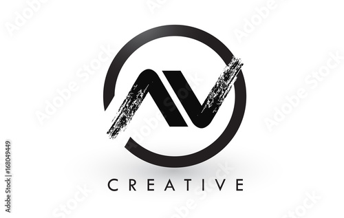 AV Brush Letter Logo Design. Creative Brushed Letters Icon Logo. photo