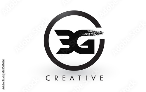 BG Brush Letter Logo Design. Creative Brushed Letters Icon Logo.