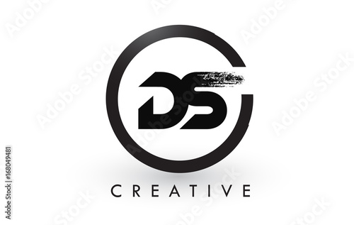 DS Brush Letter Logo Design. Creative Brushed Letters Icon Logo.