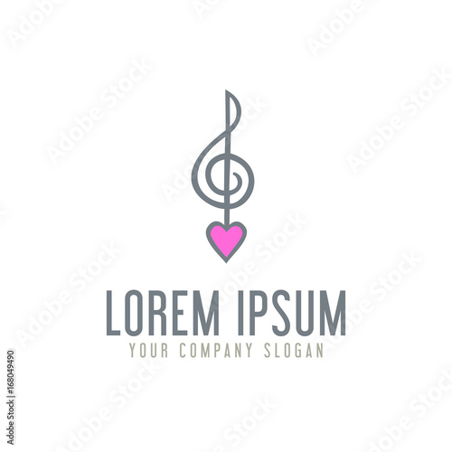 love music note logo design concept template