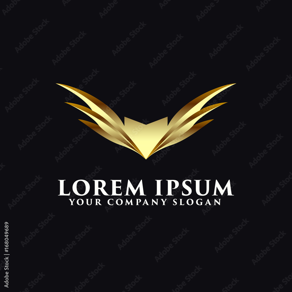 Obraz premium luxury wings logo emblem design concept template