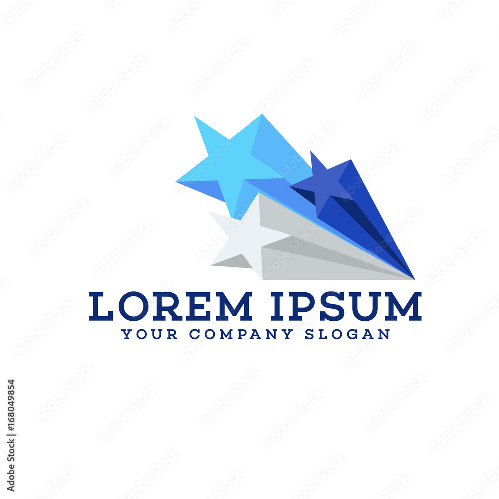 3d Star logo design concept template 3d Star logo design concept template