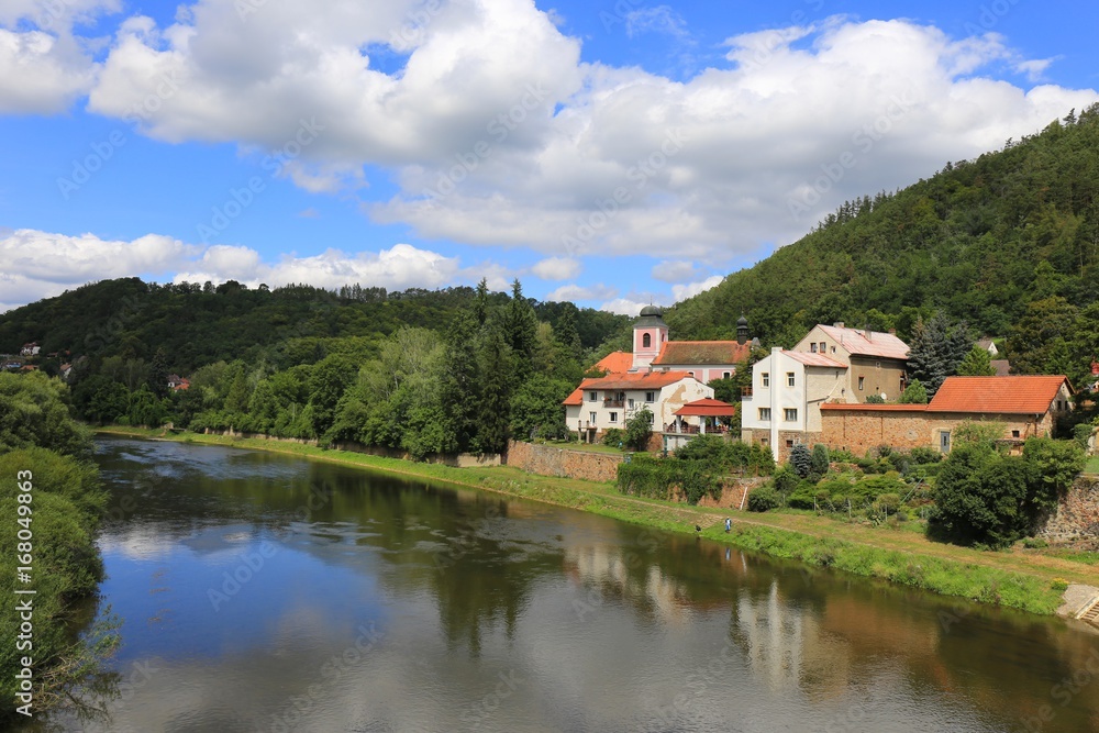 Countryside along River Berounka, central Bohemia, Czech Republic