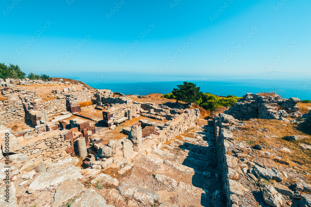 Ancient Thera historic site on Santorini Greece