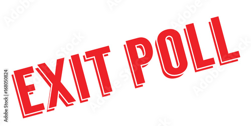 Exit Poll rubber stamp. Grunge design with dust scratches. Effects can be easily removed for a clean, crisp look. Color is easily changed.