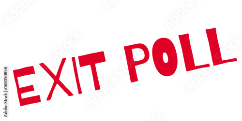 Exit Poll rubber stamp. Grunge design with dust scratches. Effects can be easily removed for a clean, crisp look. Color is easily changed.