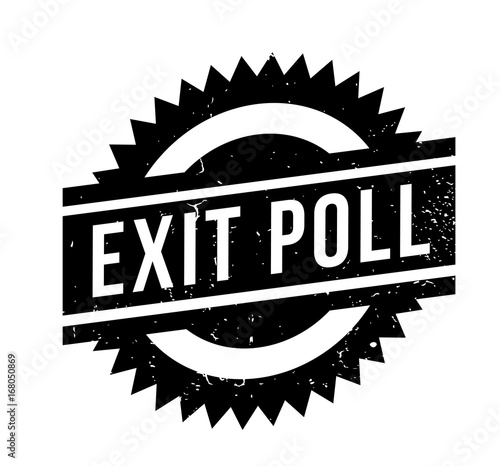 Exit Poll rubber stamp. Grunge design with dust scratches. Effects can be easily removed for a clean, crisp look. Color is easily changed.