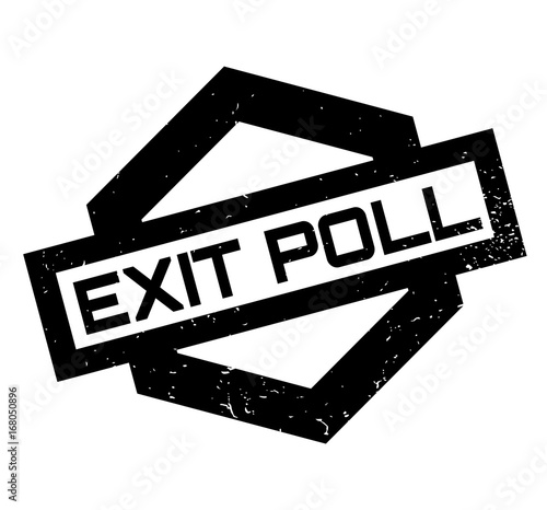 Exit Poll rubber stamp. Grunge design with dust scratches. Effects can be easily removed for a clean, crisp look. Color is easily changed.