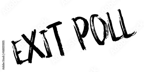 Exit Poll rubber stamp. Grunge design with dust scratches. Effects can be easily removed for a clean, crisp look. Color is easily changed.