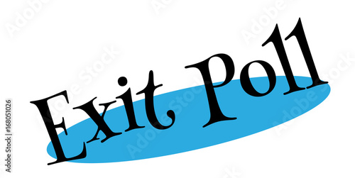Exit Poll rubber stamp. Grunge design with dust scratches. Effects can be easily removed for a clean, crisp look. Color is easily changed.